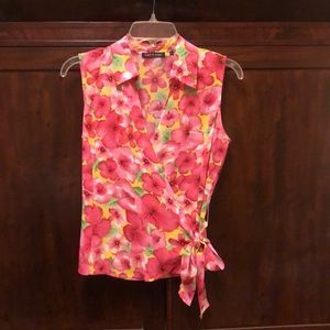 Festive Violet & Claire silky wrap blouse size S.